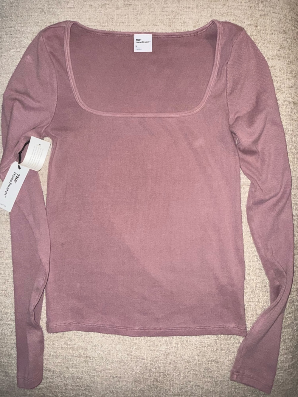Aritzia rubbed long sleeve top NWT